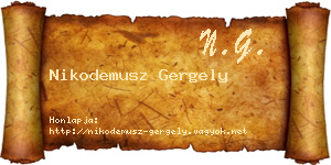 Nikodemusz Gergely névjegykártya